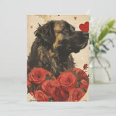 Leonberger Vintag Valentinstag Feiertagskarte (Stehend Vorderseite)