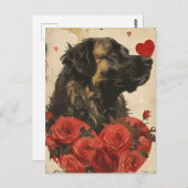 Leonberger Vintag Valentinstag Postkarte (Vorne/Hinten)