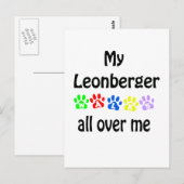 Leonberger Walks Design Postkarte (Vorne/Hinten)