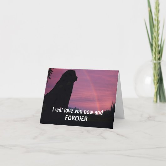 Leonberger wartete an der Regenbogen-Brücke Karte (Vorderseite)