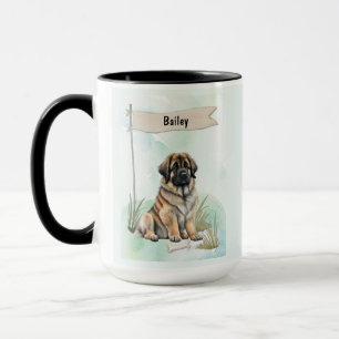 Leonberger Wasserfarbe Personalisierter Hund Tasse