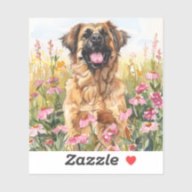 Leonberger Wasserfarben-Aufkleber (gestanzt)