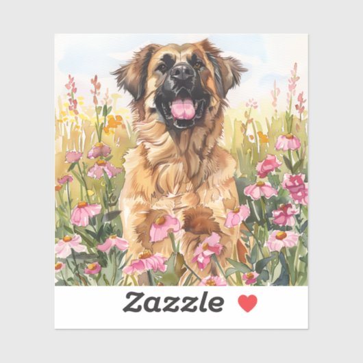 Leonberger Wasserfarben-Aufkleber (gestanzt) Aufkleber (Blatt)