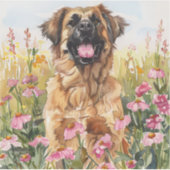 Leonberger Wasserfarben-Aufkleber (gestanzt) Aufkleber (Vorderseite)
