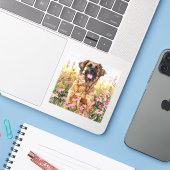 Leonberger Wasserfarben-Aufkleber (gestanzt) Aufkleber (Laptop mit iPhone)