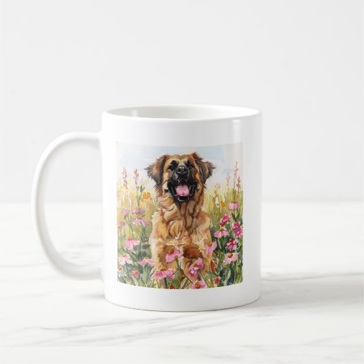 Leonberger-Wasserfarben-Tasse Kaffeetasse (Links)