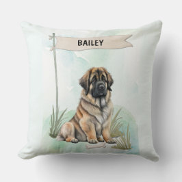 Leonberger Watercolor Personalized Dog Kissen
