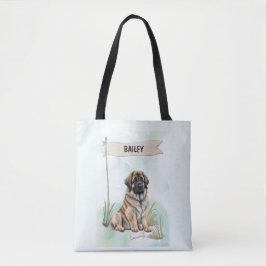 Leonberger Watercolor Personalized Dog Tasche