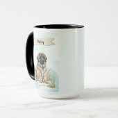 Leonberger Watercolor Personalized Dog Tasse (Vorderseite Links)