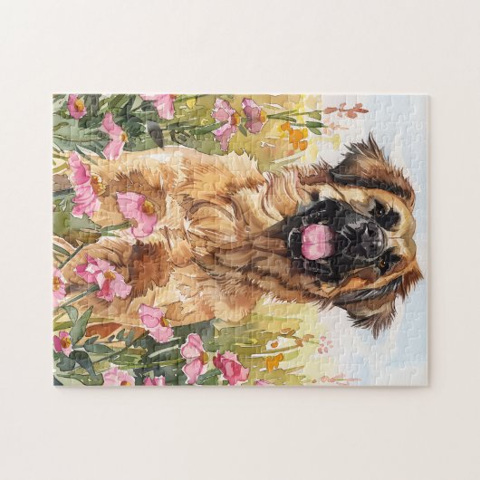 Leonberger Watercolor Puzzle (Horizontal)