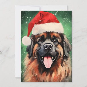 Leonberger Weihnachts-Pinselmalerei-Kunstwerk Feiertagskarte