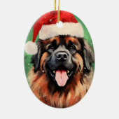Leonberger Weihnachtsmalerei Keramik Ornament (Hinten)