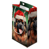 Leonberger Weihnachtsmalerei Kleine Geschenktüte (Vorderseite Schrägansicht)