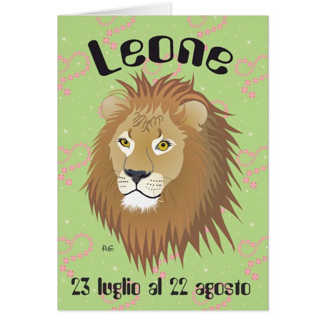Leone 23 luglio al 22 agosto Biglietti d'auguri (Vorne)