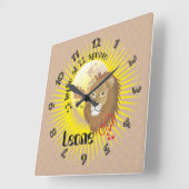 Leone 23 luglio al 22 agosto Orologio Quadratische Wanduhr (Winkel)