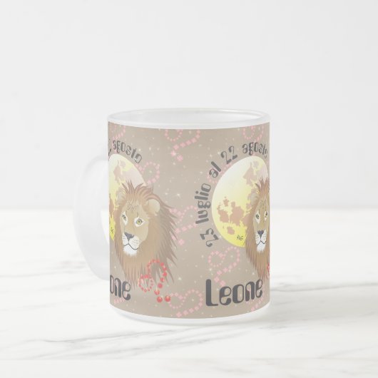 Leone 23 luglio al 22 agosto Tazze Mattglastasse (Vorderseite Links)