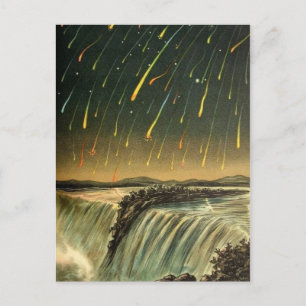 Leonid-Meteor-Sturm-Gemälde von 1883 Postkarte
