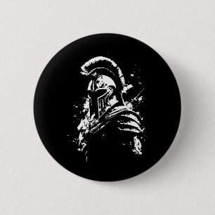 Leonidas Spartan Helmet Gym Sparta Workout Griechi Button