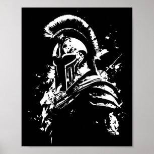 Leonidas Spartan Helmet Gym Sparta Workout Griechi Poster