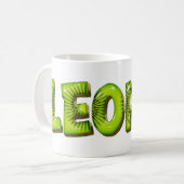 Leonie Name Kiwi Style Tasse Teetasse Kaffeetasse (Vorderseite Links)