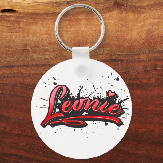 Leonie red Heart Graffiti Schlüsselger Schlüsselanhänger (Vorderseite)