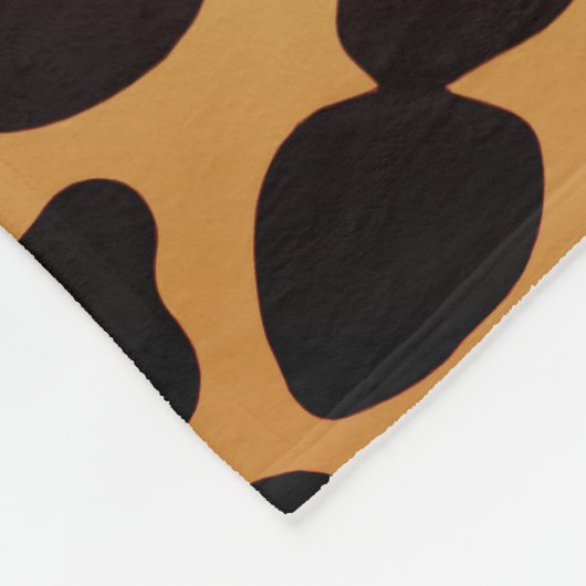 Leopar Print Black Bow Fleecedecke (Ecke)