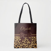Leopar Print Black Bow Tasche (Vorderseite)