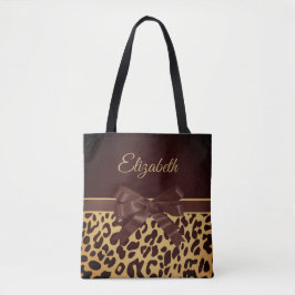 Leopar Print Black Bow Tasche