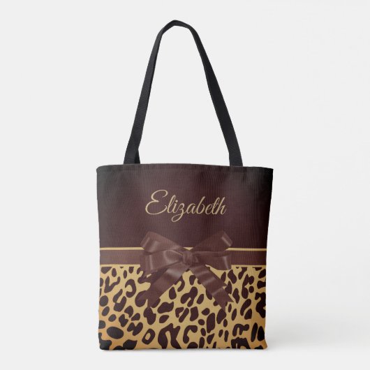 Leopar Print Black Bow Tasche (Rückseite)