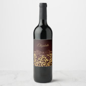 Leopar Print Black Bow Weinetikett (Vorderseite)