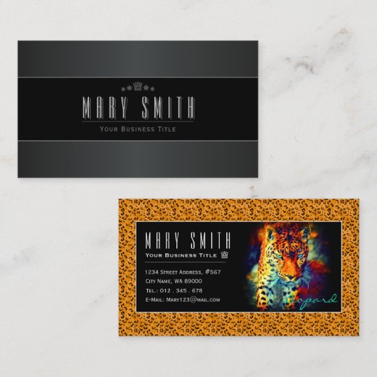 Leopard 名刺 visitenkarte (Vorne/Hinten)