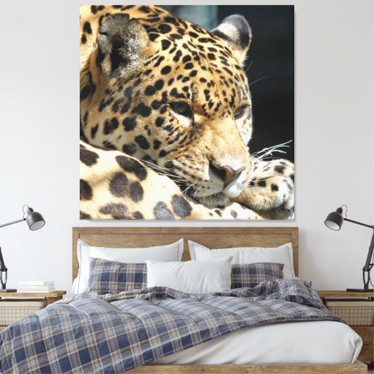 Leopard 004 leinwanddruck (Insitu (Schlafzimmer))