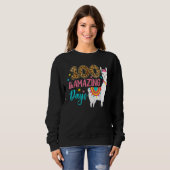 Leopard 100 Llamazing Days Llama Teacher 100th Day Sweatshirt (Vorne ganz)