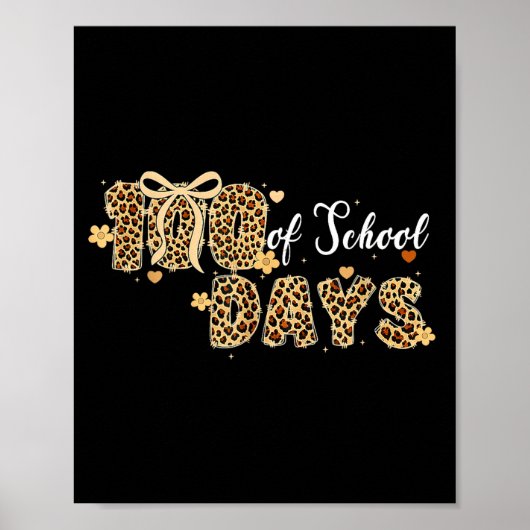 Leopard 100 Tage Schule Lustig Kinder Lehrerinnen  Poster (Vorne)