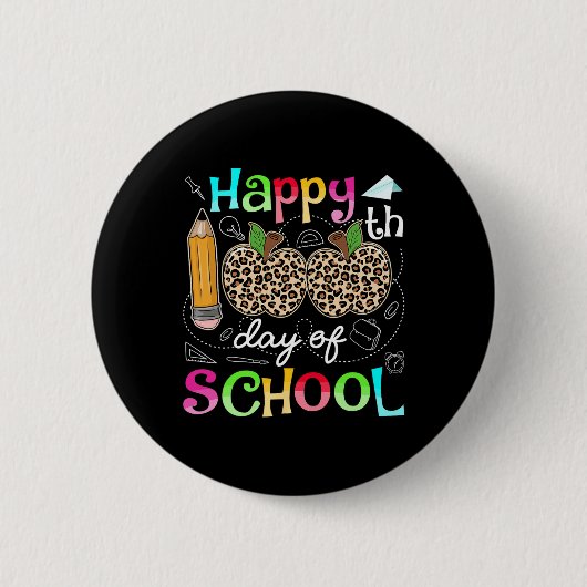 Leopard 100 Tage Schullehrer Student 100 Tag Button (Vorderseite)