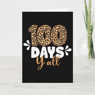 Leopard 100 Tage Y'all Frohen 100. Schultag S Karte
