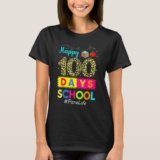 Leopard 100th Day Of School Para Life 100 Days Sma T-Shirt (Vorderseite)