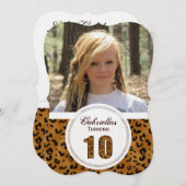Leopard 10. Geburtstag: Bild:Party Einladung (Vorne/Hinten)