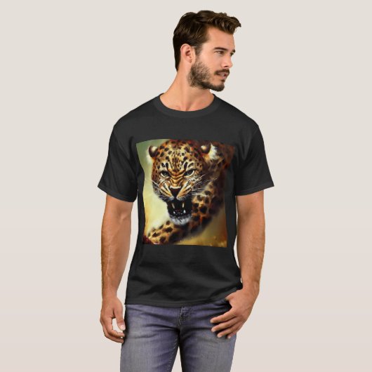 Leopard (10) Wildkatze T-Shirt (Vorne ganz)