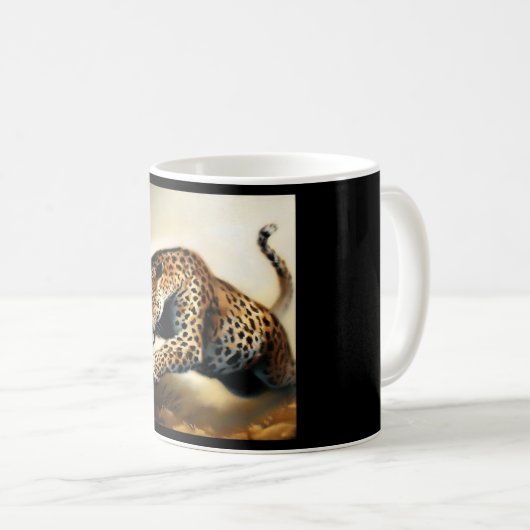 Leopard (12) Wildkatze Kaffeetasse (VorderseiteRechts)