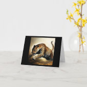 Leopard (12) Wildkatze Karte (Gelbe Blume)