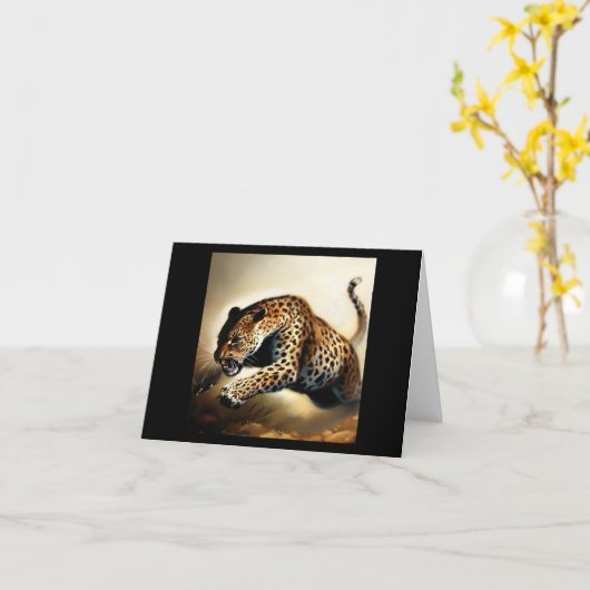 Leopard (12) Wildkatze Karte (Gelbe Blume)