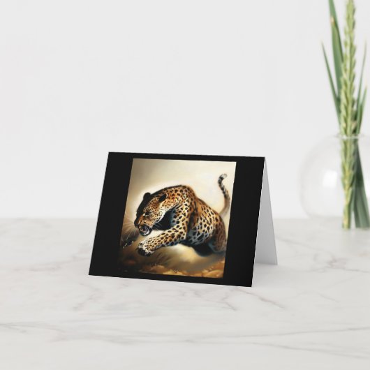 Leopard (12) Wildkatze Karte (Vorderseite)