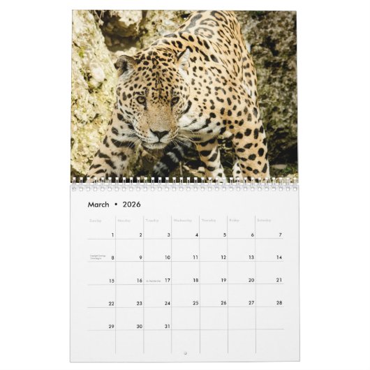 Leopard 2026 kalender (Mär 2026)