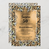 Leopard 50. Geburtstagsparty Einladung (Vorne/Hinten)