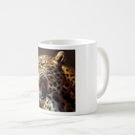 Leopard (5) Wildkatze Kaffeetasse (VorderseiteRechts)