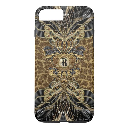 Leopard 6/6's Wild Side Elegante Monogram Plus Case-Mate iPhone Hülle (Rückseite)