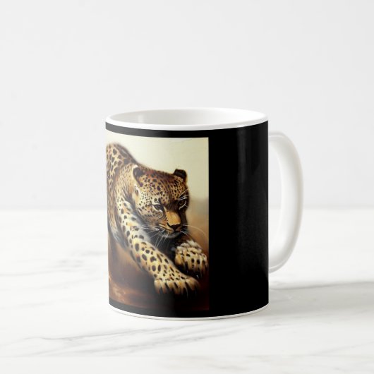 Leopard (6) Wildkatze Kaffeetasse (VorderseiteRechts)