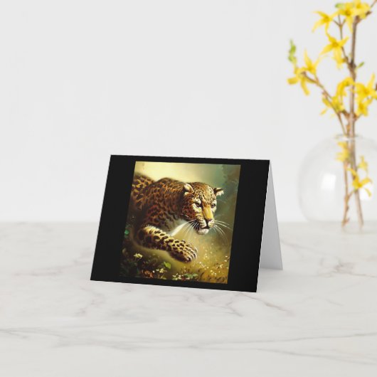 Leopard (7) Wildkatze Karte (Gelbe Blume)