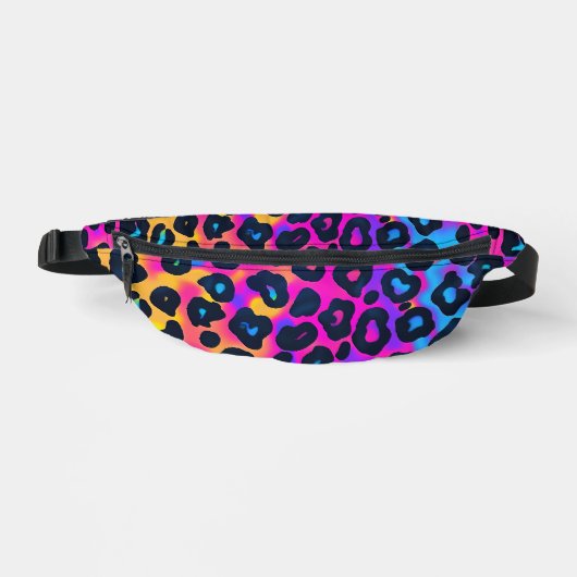 Leopard 80er Rock Neon Spots Bauchtasche (Vorderseite)